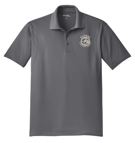 grey polo blue pants